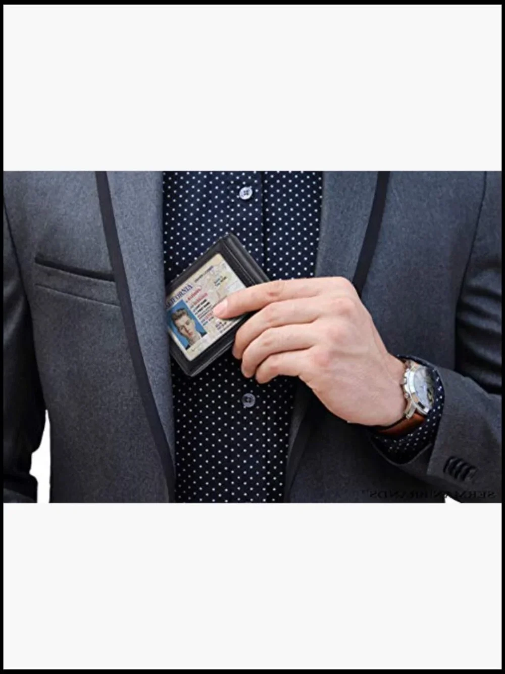 RFID Blocking Slim Bifold Genuine Leather Front Pocket Wallet Money Clip